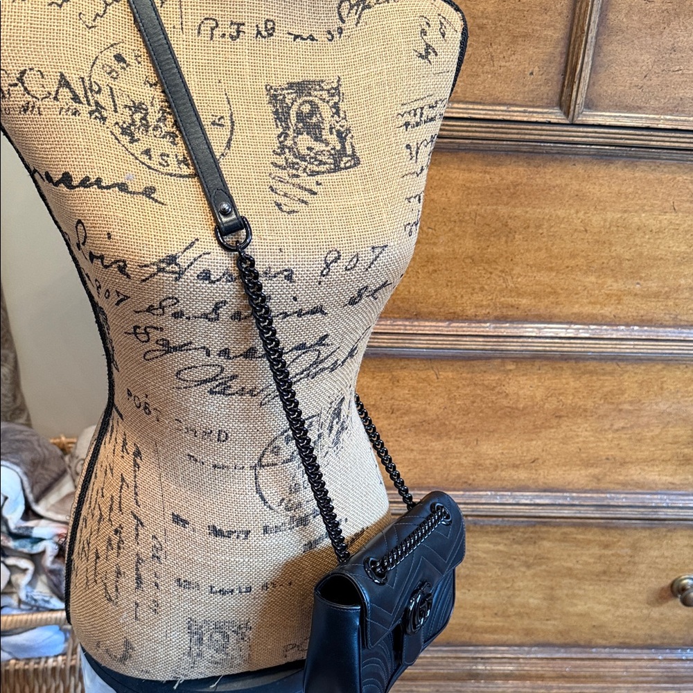 Black Quilted Shoulder Bag - Picture 3 of 5